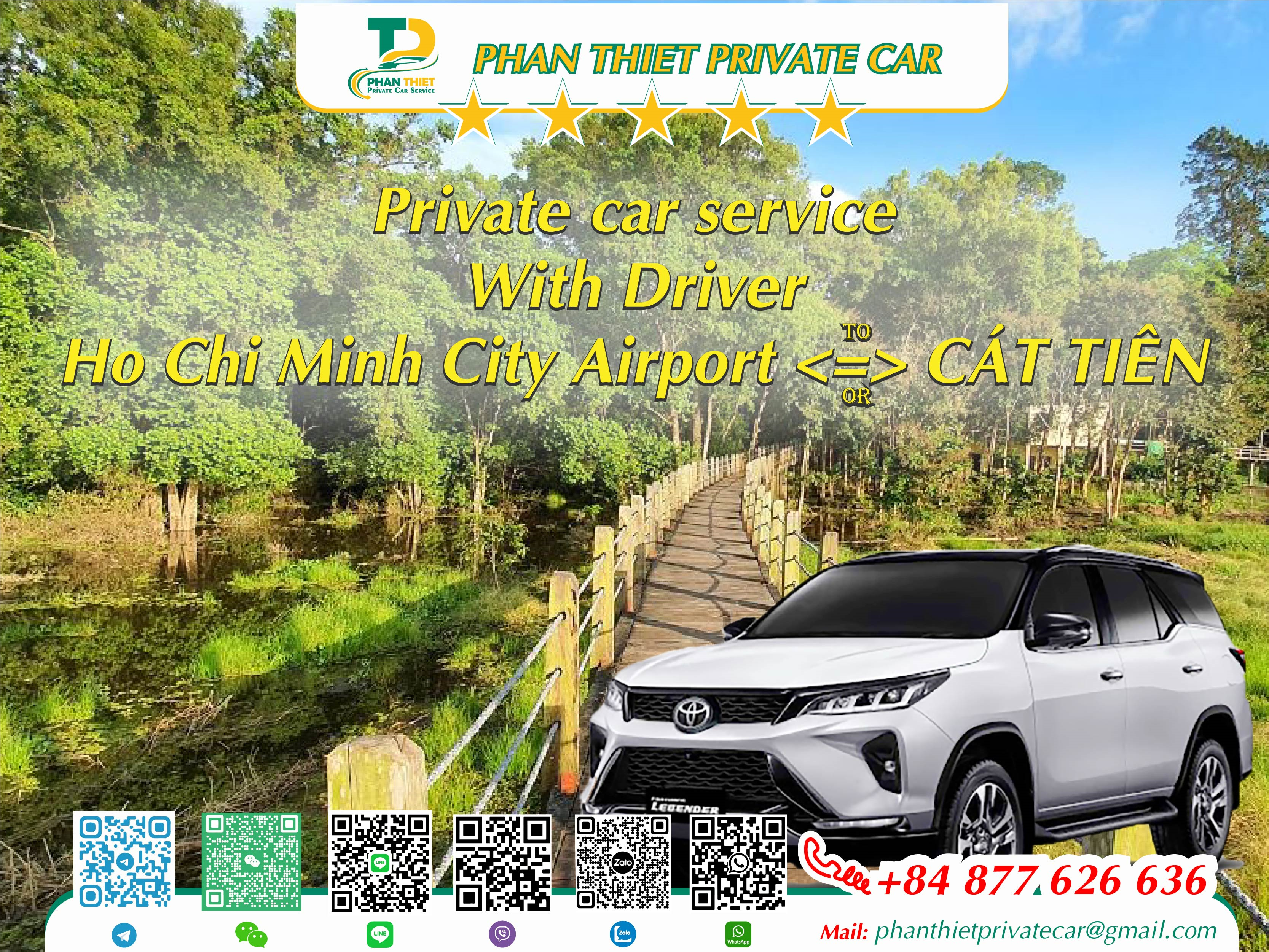 Car rental Ho Chi Minh City <=> Cat Tien (private car with driver)